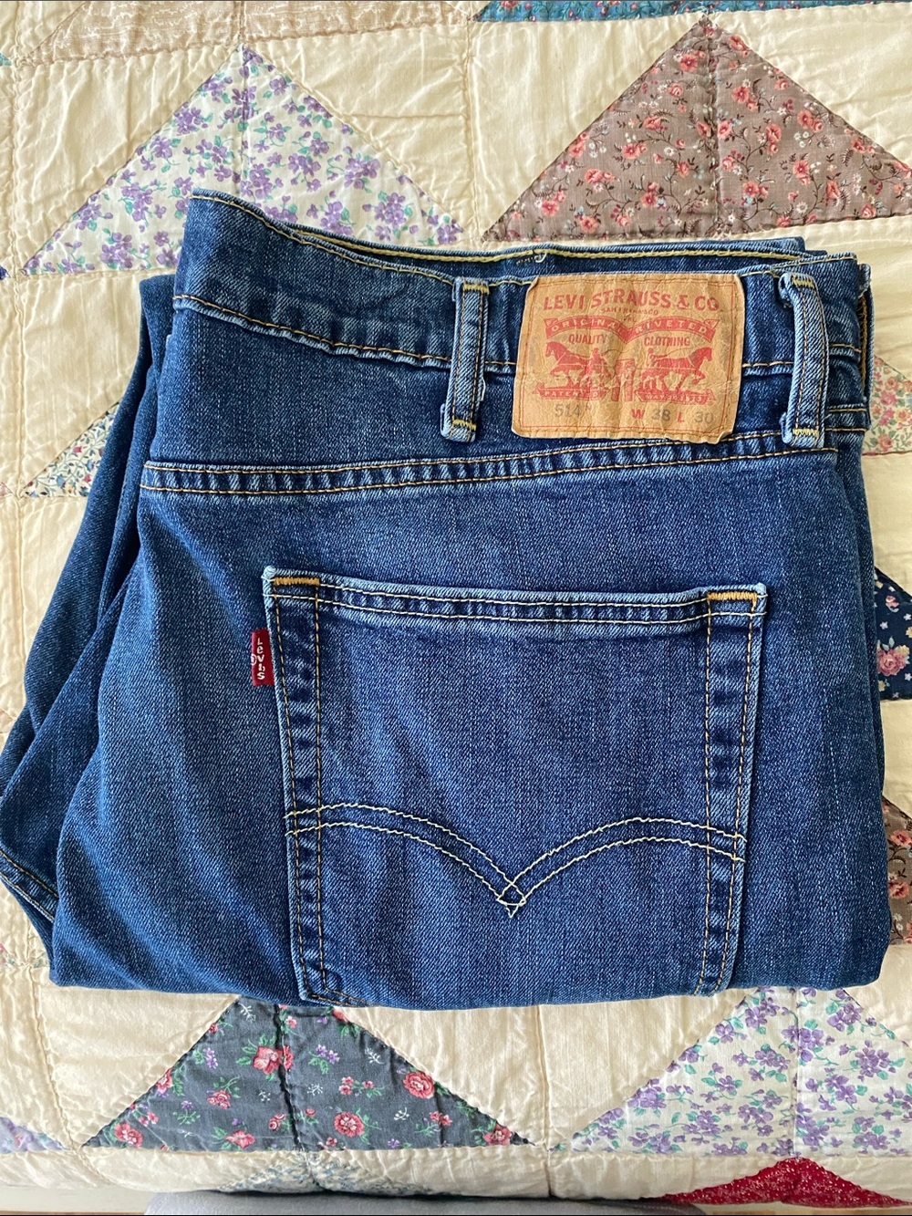 Mens Levi's Blue Denim Jeans with Signature Back Pocket